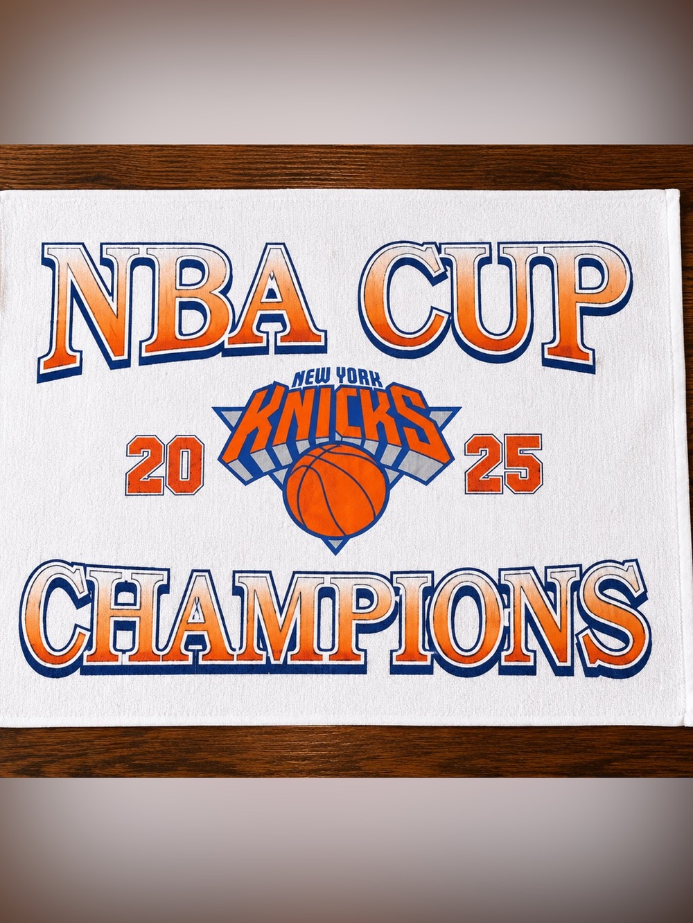 Orange & Blue NBA Cup Champions Towel